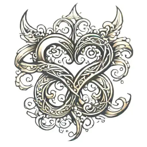 Infinity Symbol Intertwined Hearts