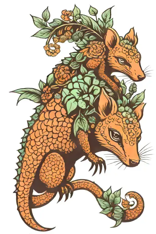 Fox Armadillo Chameleon Garden
