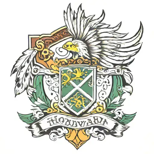 Howard Family Crest And Catawba Indian