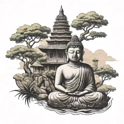 Buddha And Temples Landscapes