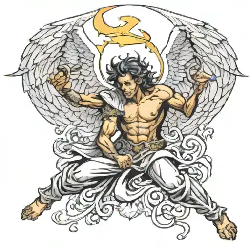 Angel Fighting Demons