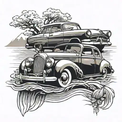 Car On The Lake Shore