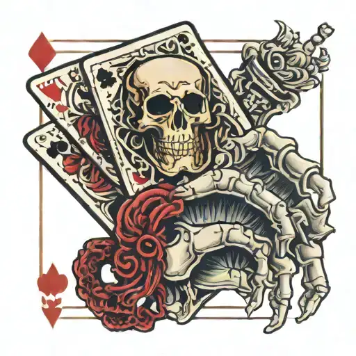 Skeleton Hand Holding Cards