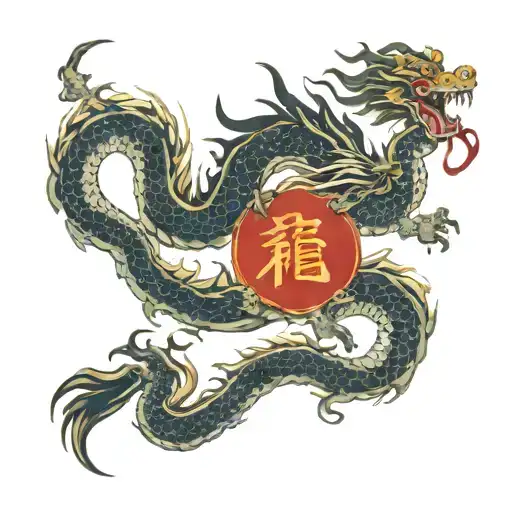 China Dragon With Background China