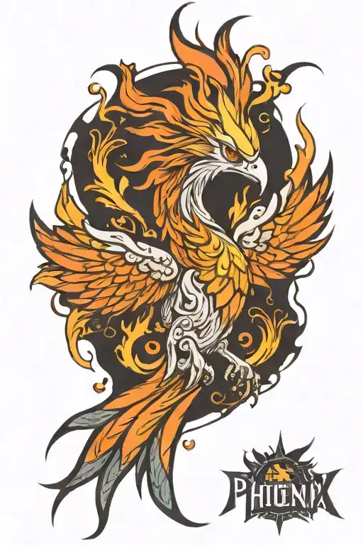 Phoenix Rising From The Ashes Upper Right Arm Femininity Shoulder To Elbow Detail