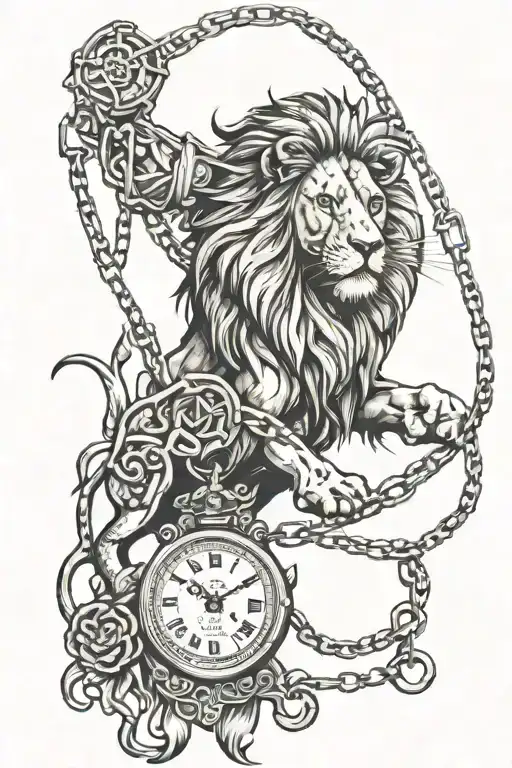 Lion And Watch Whit Chain