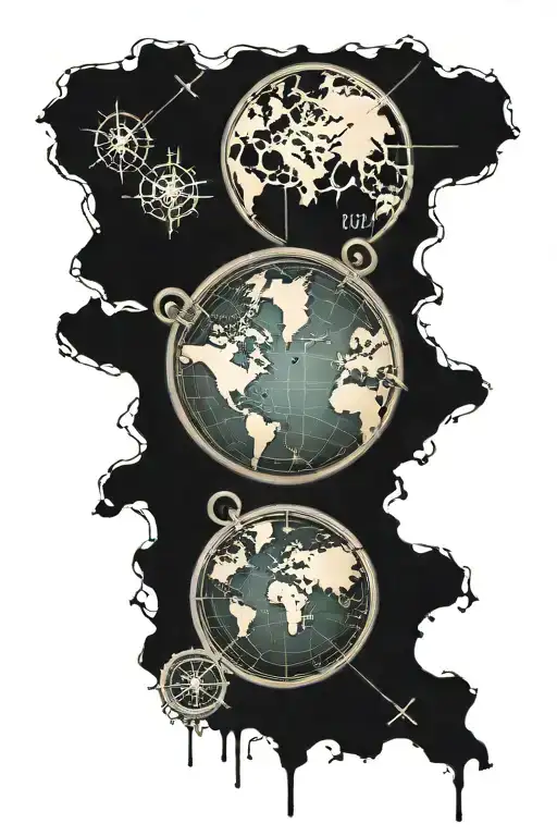 World Map And Compass