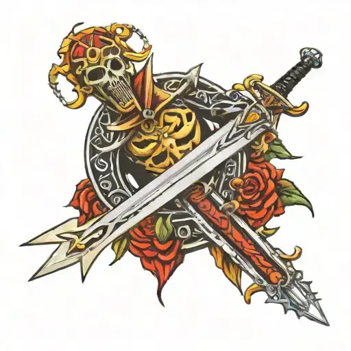 Eddie Iron Maiden Midevil Sword With Sun