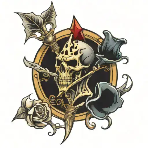 Eddie Iron Maiden Midevil Accent Ace Spades Vine And Thornes Hourglass