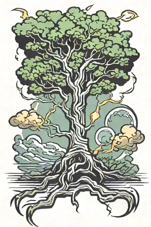 Tree With Lightning Bolt