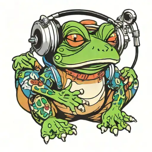 Herbie Dj Frog Wearing A Headphone