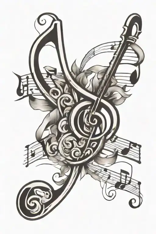 Music Note Intertwined