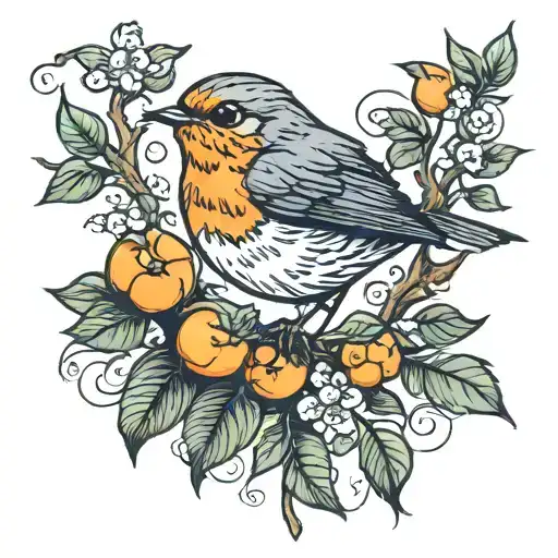 Robin And Orange Branch
