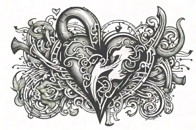 Heart Beat With A Music Notes