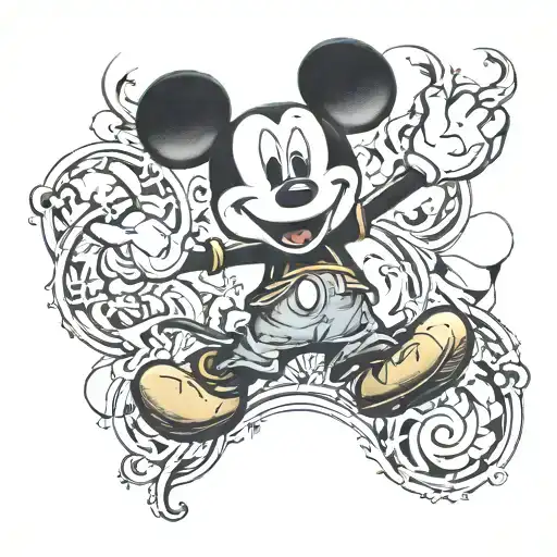Mickey Mouse With Name And Date