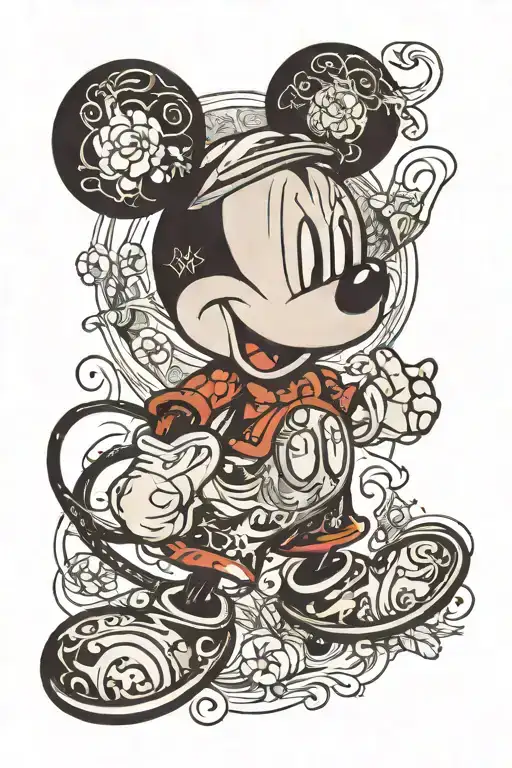Mickey Mouse With Name And Date