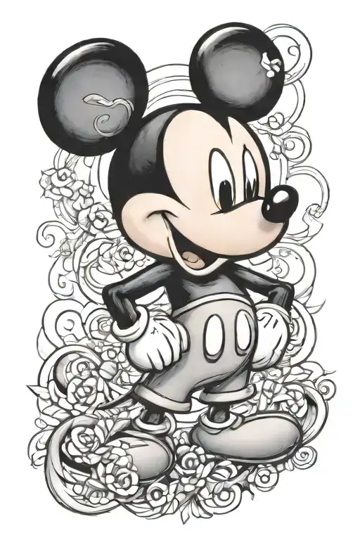 Mickey Mouse With Name And Date
