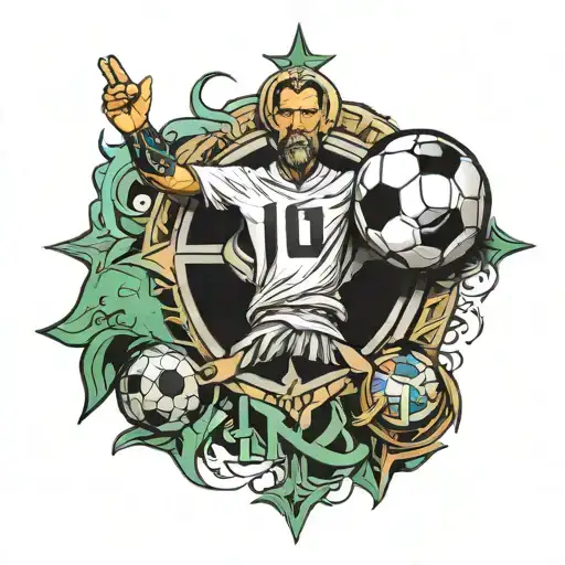 Soccer And Religion Symbols In One
