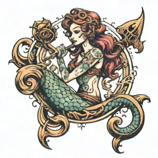 Mermaid On An Anchor