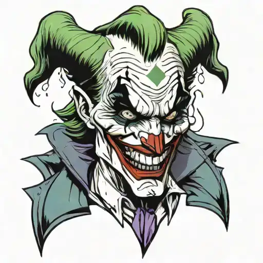 Joker Laughing With A Cross