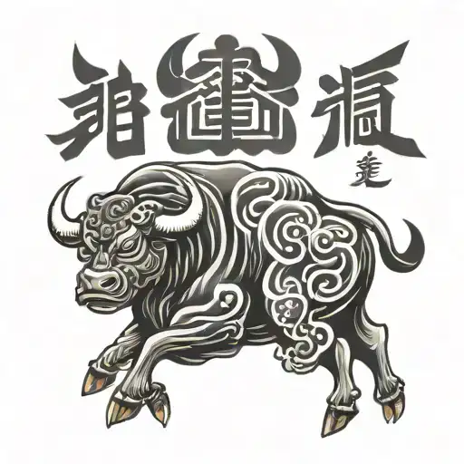 Japanese Kanji Bull