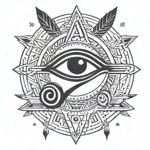 Minimalistic Design Of Eye Of Horus And Evil Eye Mixed For