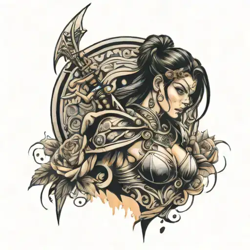 Women Warrior Surrounded