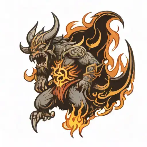 Drakkar On Fire With Burning Vikings