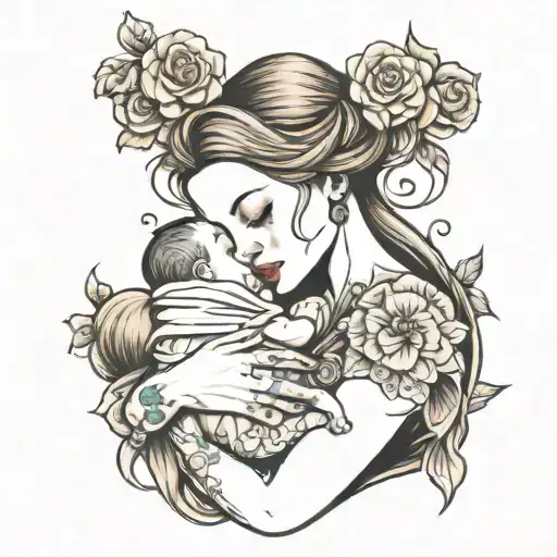 A Mother Holding A Child