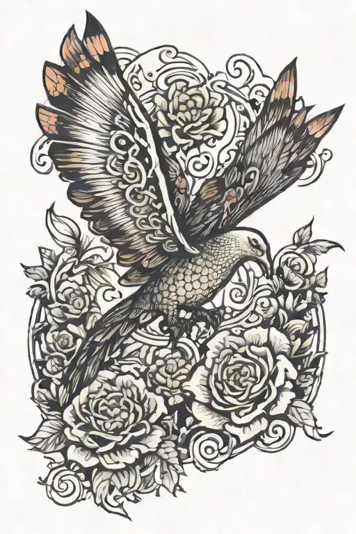 Dragon Butterfly Dove Flying