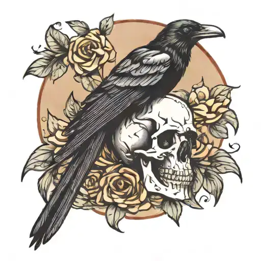Crow On A Skull