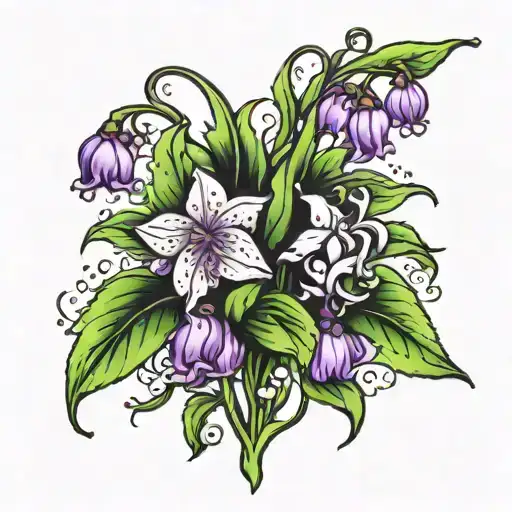 Violet And Lily Of The Valley Flower