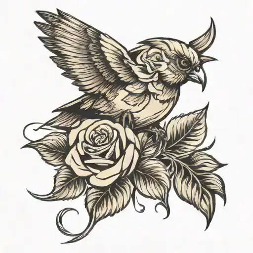 Roses Bird Lether Boom