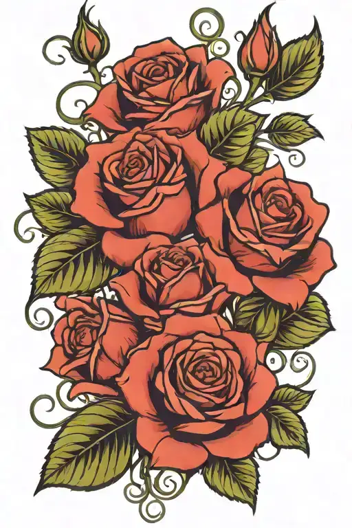 Three Roses On Vine Wrapping