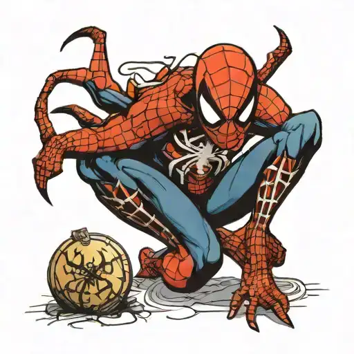 Spider Man Suit On Stomach Using Nordic Runes