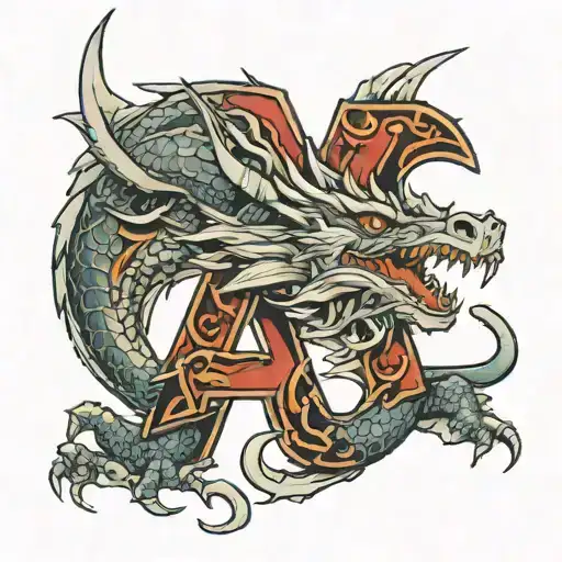 Letter A Dragon Emerging
