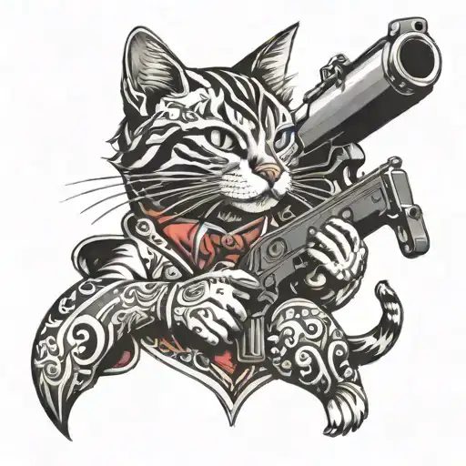 Cat With Gun