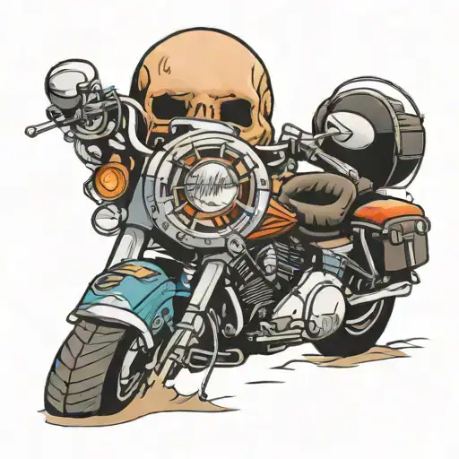 Harley Davidson Motorcycle And Beach