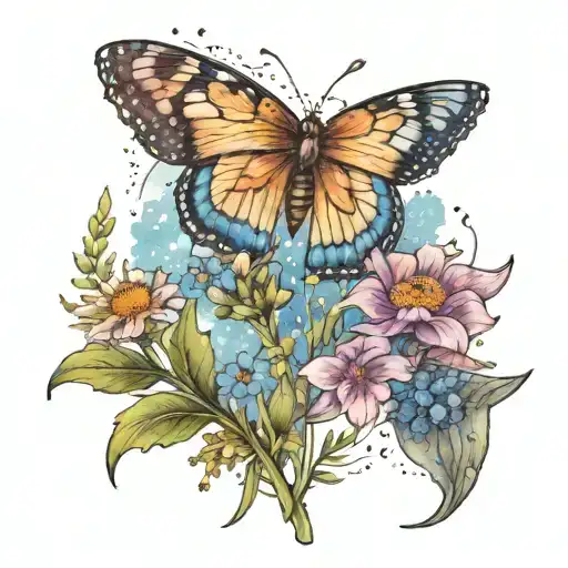 Wistful Meadow Of Wildflowers In Front Of Galaxy View