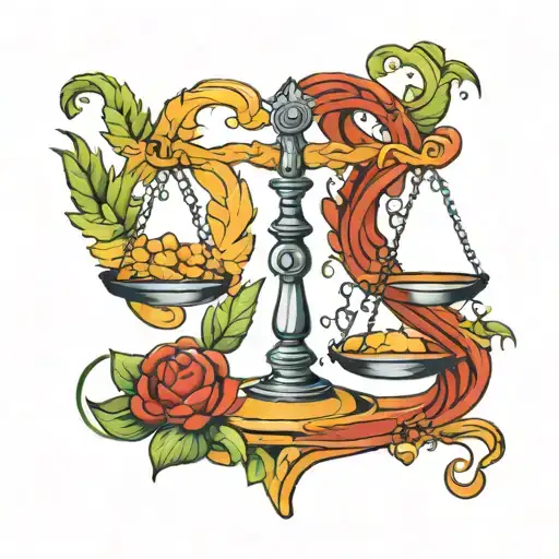 Libra Scale With Scorpio And Sagittarius Signs