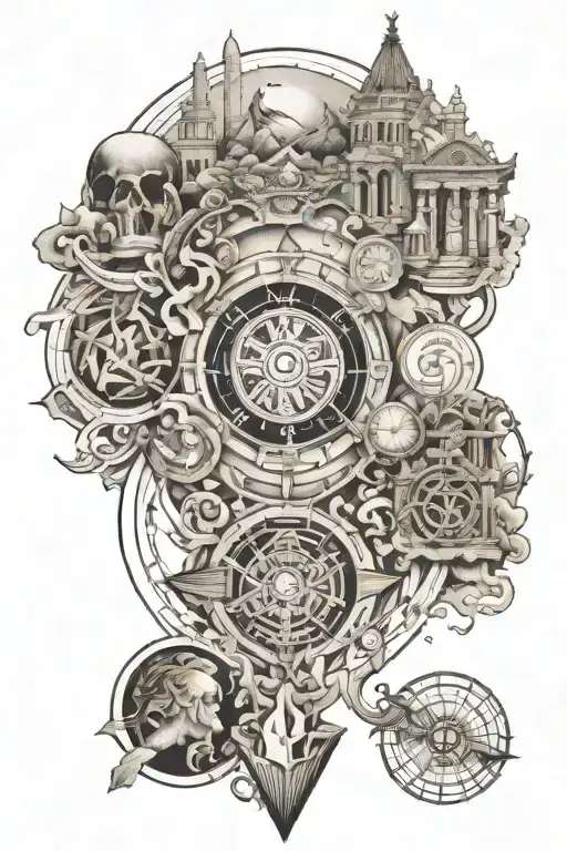 Eight Wonders Of The Ancient World Black And White Photo Realism