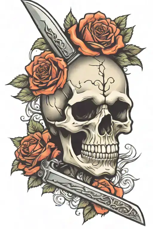 Skull And Roses With Knife Morphing Demons