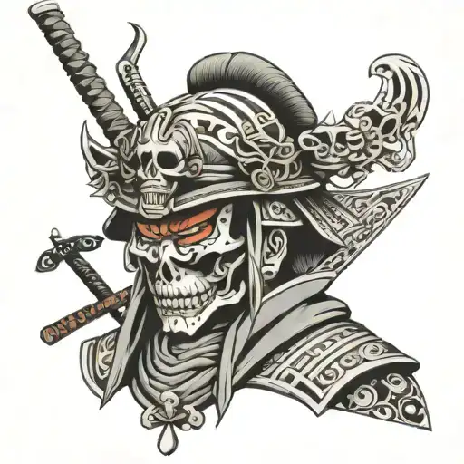 Samurai Warrior With Skull Head