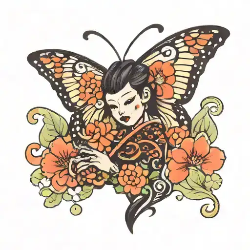 Monique In Chinese With A Butterfly Under It