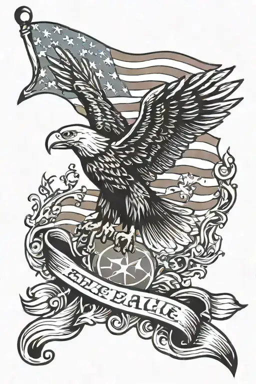 Eagle Flag Waving