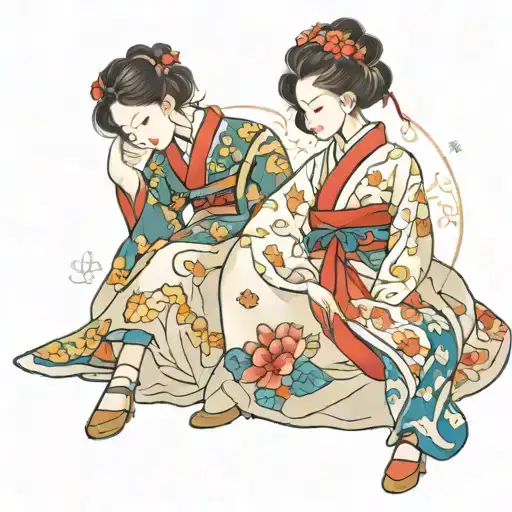 Korean Girl Hanbok Dress Combined