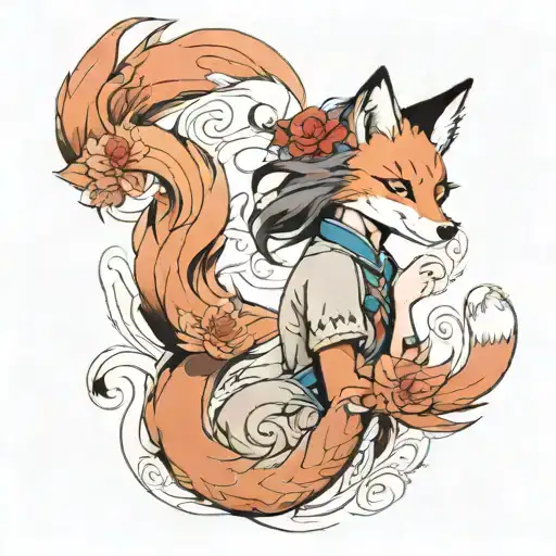 Nine Tailed Fox With Korean Girl