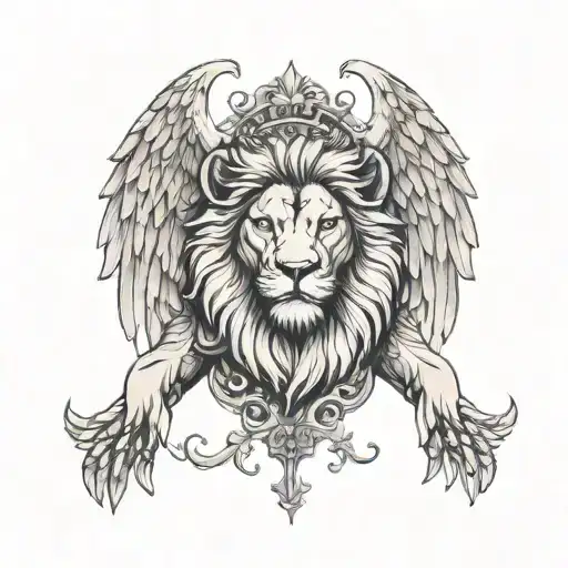 Lion And Angels Wings