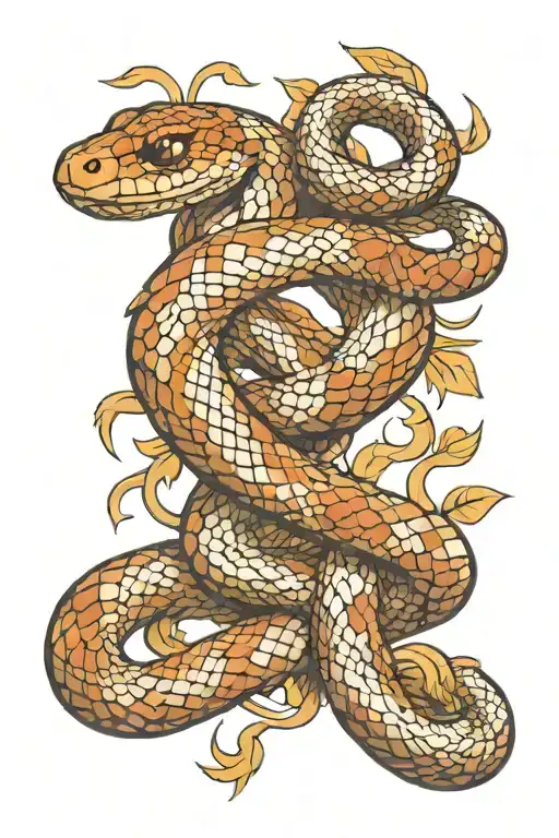 Snake Wrapped Around A Number 5
