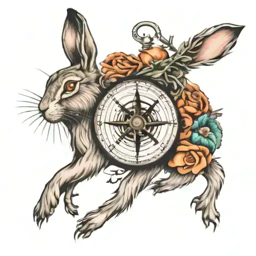 Hare With In A Compass Design Forearm